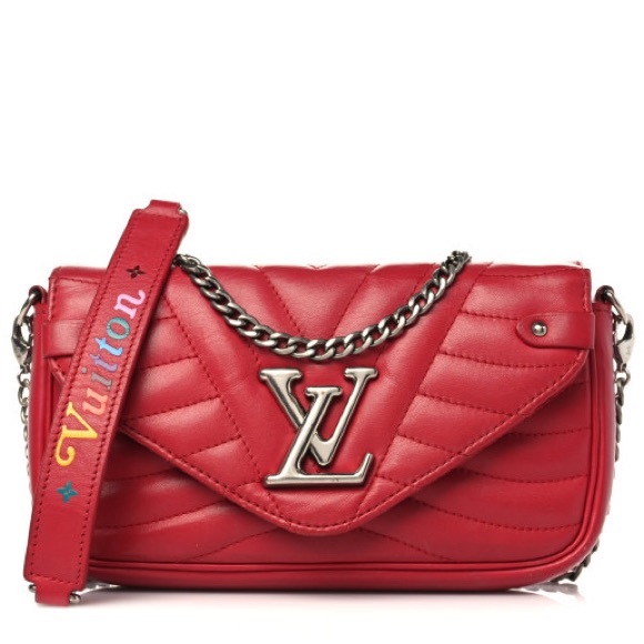 Louis Vuitton Handbags - Louis Vuitton Calfskin New Wave Chain Pochette Scarlet Red